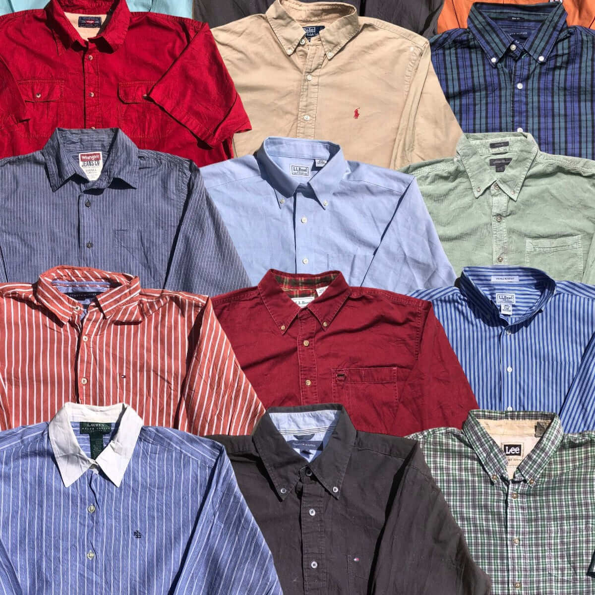 Chemises de marque vintage – box en gros – vêtements étalés style casual – Place Wholesale