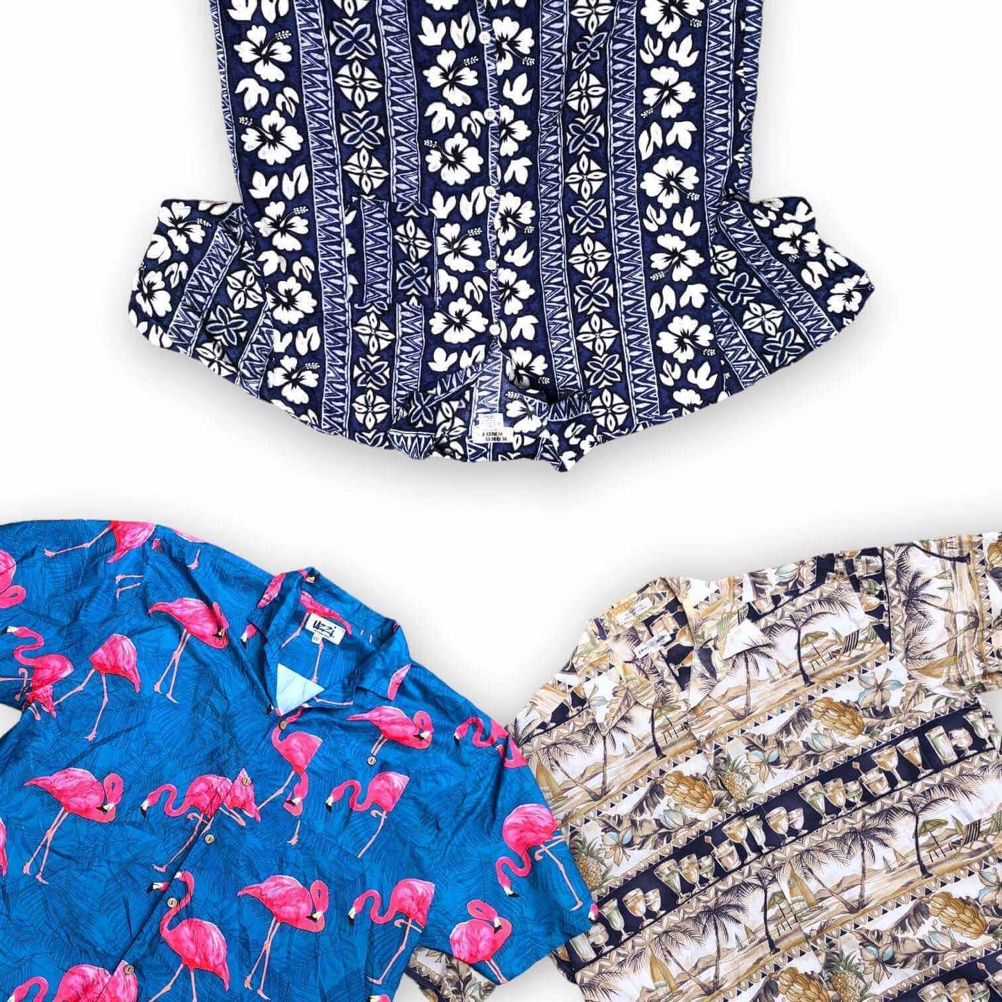 Box chemises hawaïennes vintage – motifs tropicaux – vêtements été en gros – Place Wholesale