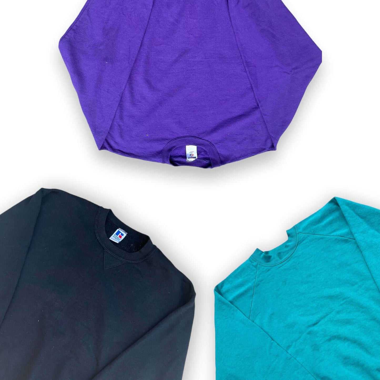 Box sweats unis vintage – vêtements basiques seconde main – friperie en gros – Place Wholesale