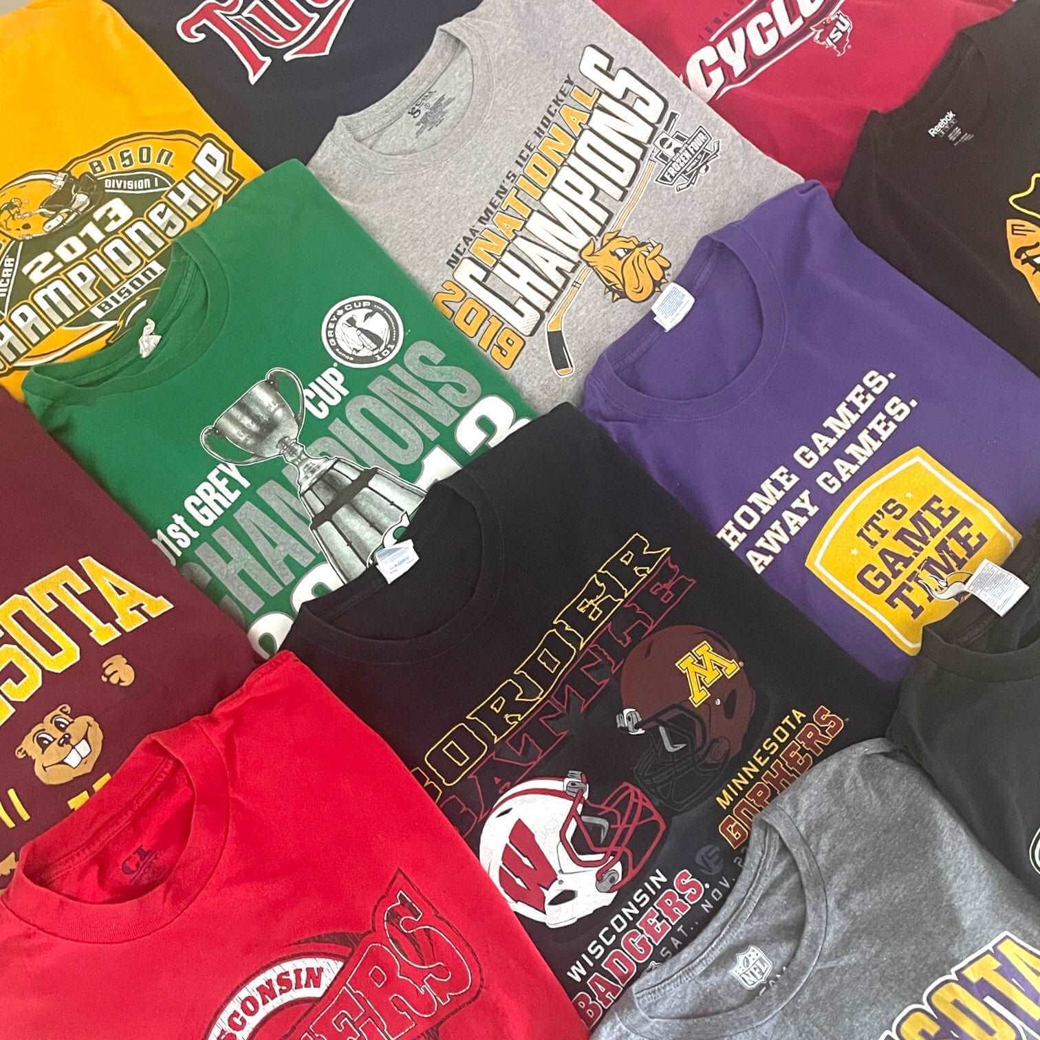 T-shirts pro sport USA vintage – box de 20 pièces colorées – style streetwear US – Place Wholesale