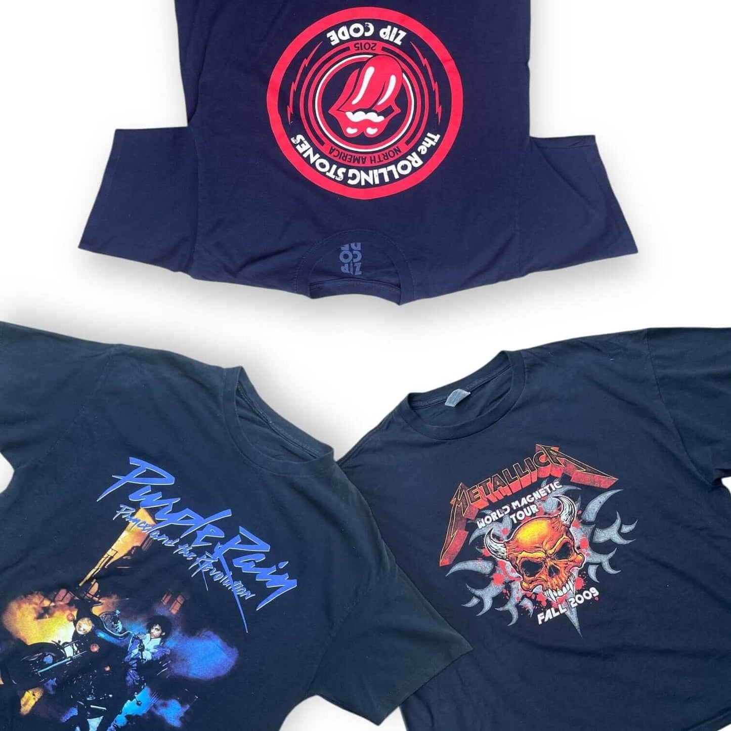 Box t-shirts vintage rock – imprimés musique et groupes – friperie en gros – Place Wholesale