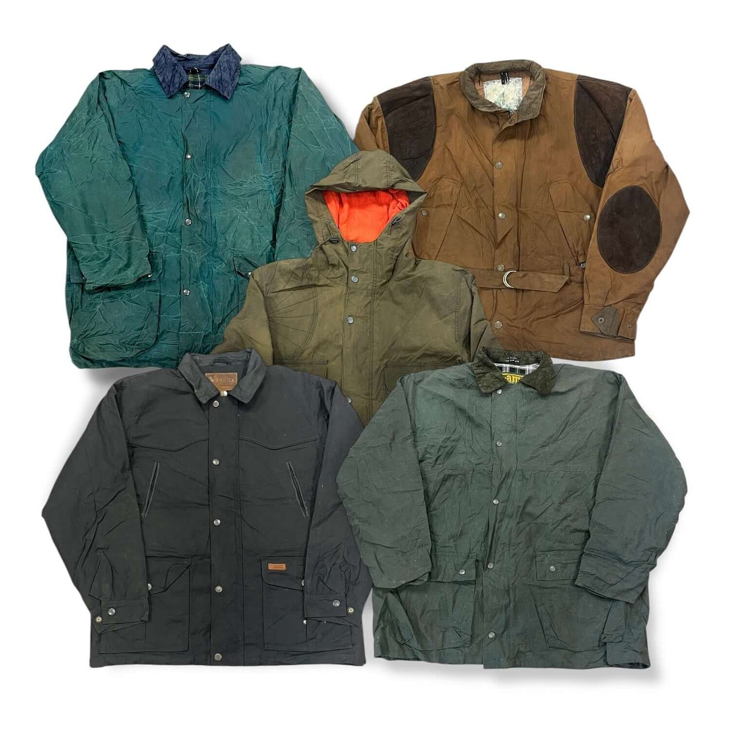 Manteau ciré vintage seconde main – détail coupe et tissu