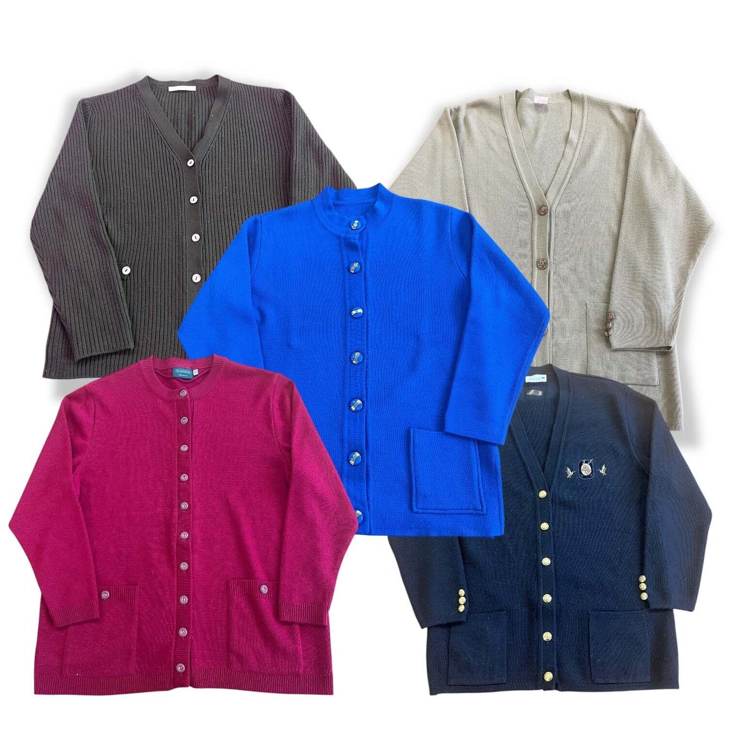 Lot de cardigans anciens pour revente friperie et mode vintage