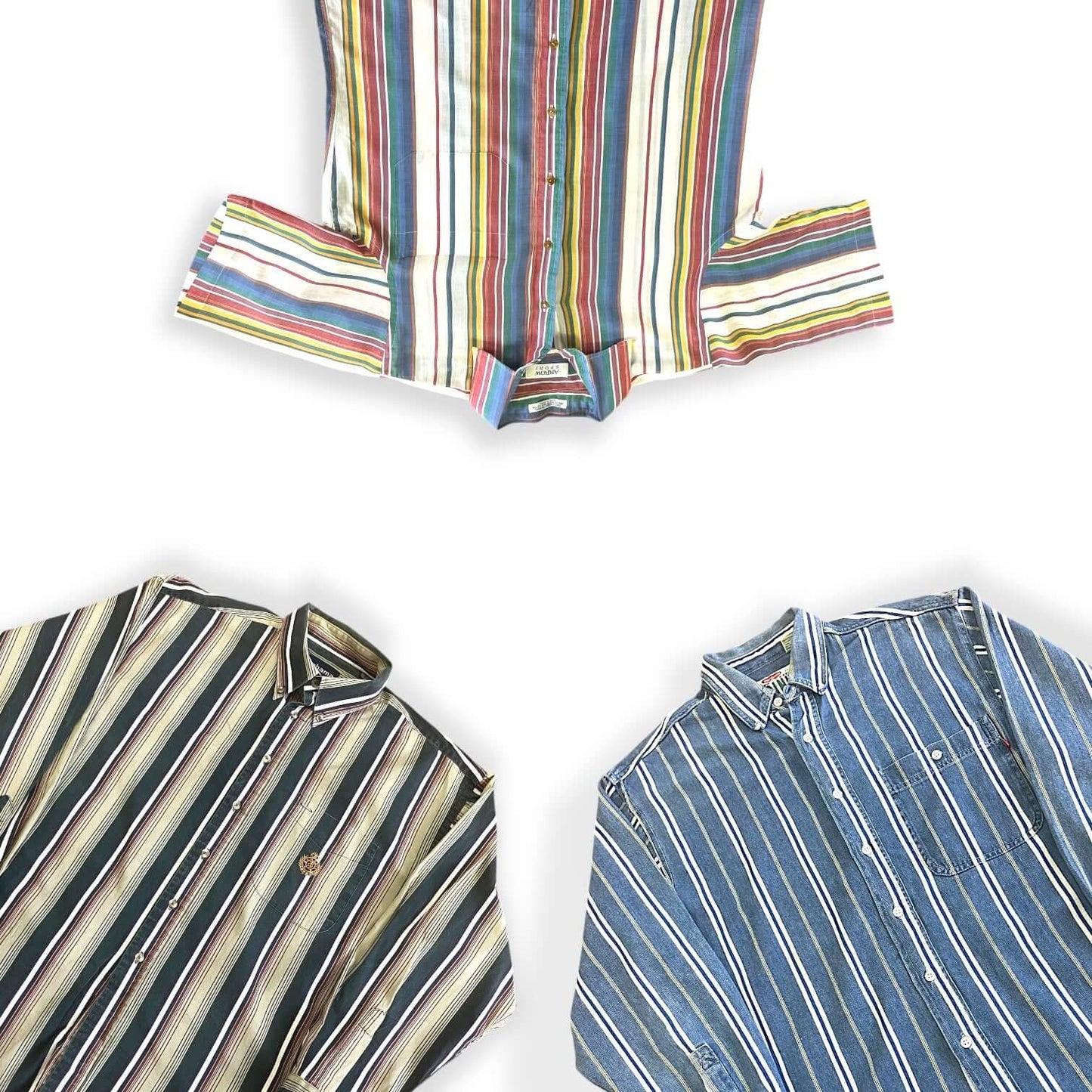 Chemises vintage à rayures et carreaux pour revente en friperie
