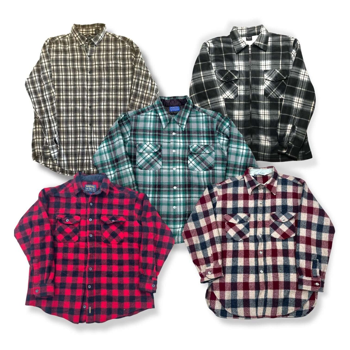 Lot de chemises d’hiver en flanelle vintage pour boutique de seconde main