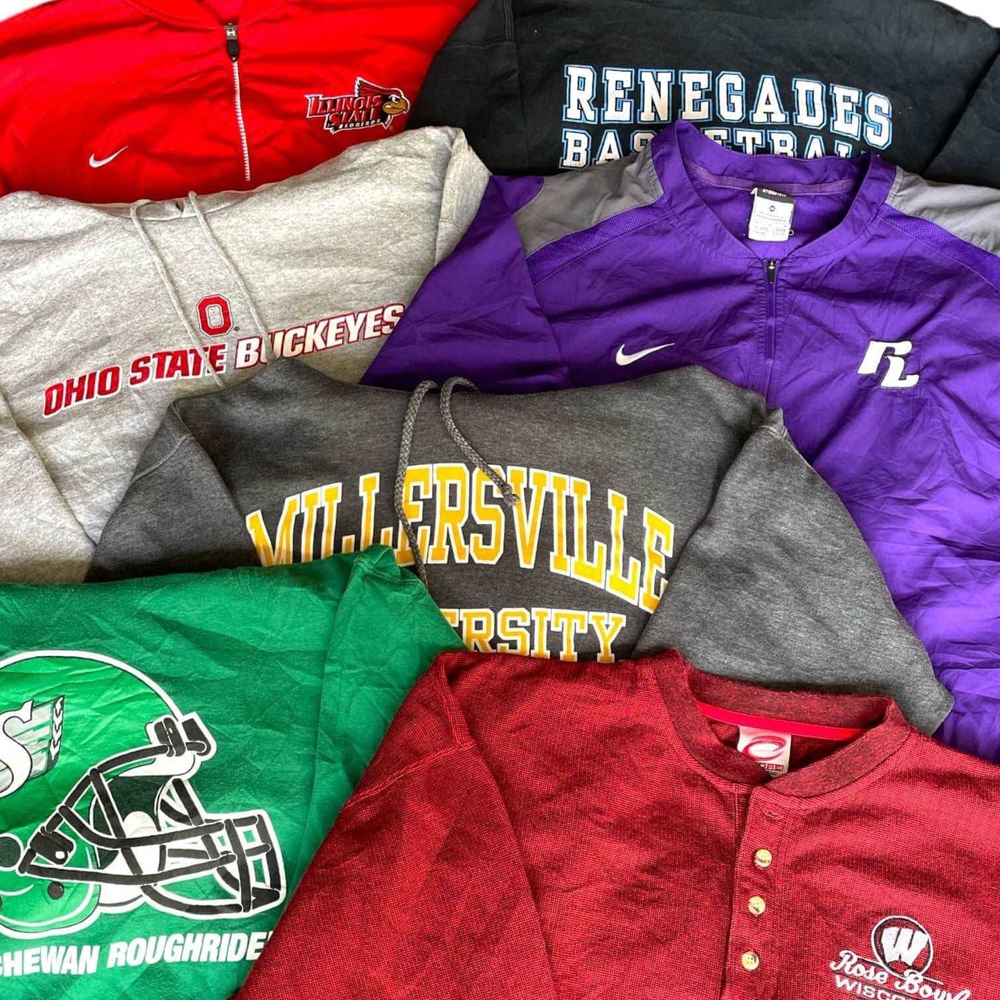 Lot vintage n°2 – 30 pièces colorées – sweats, t-shirts et polos vintage en gros – Place Wholesale