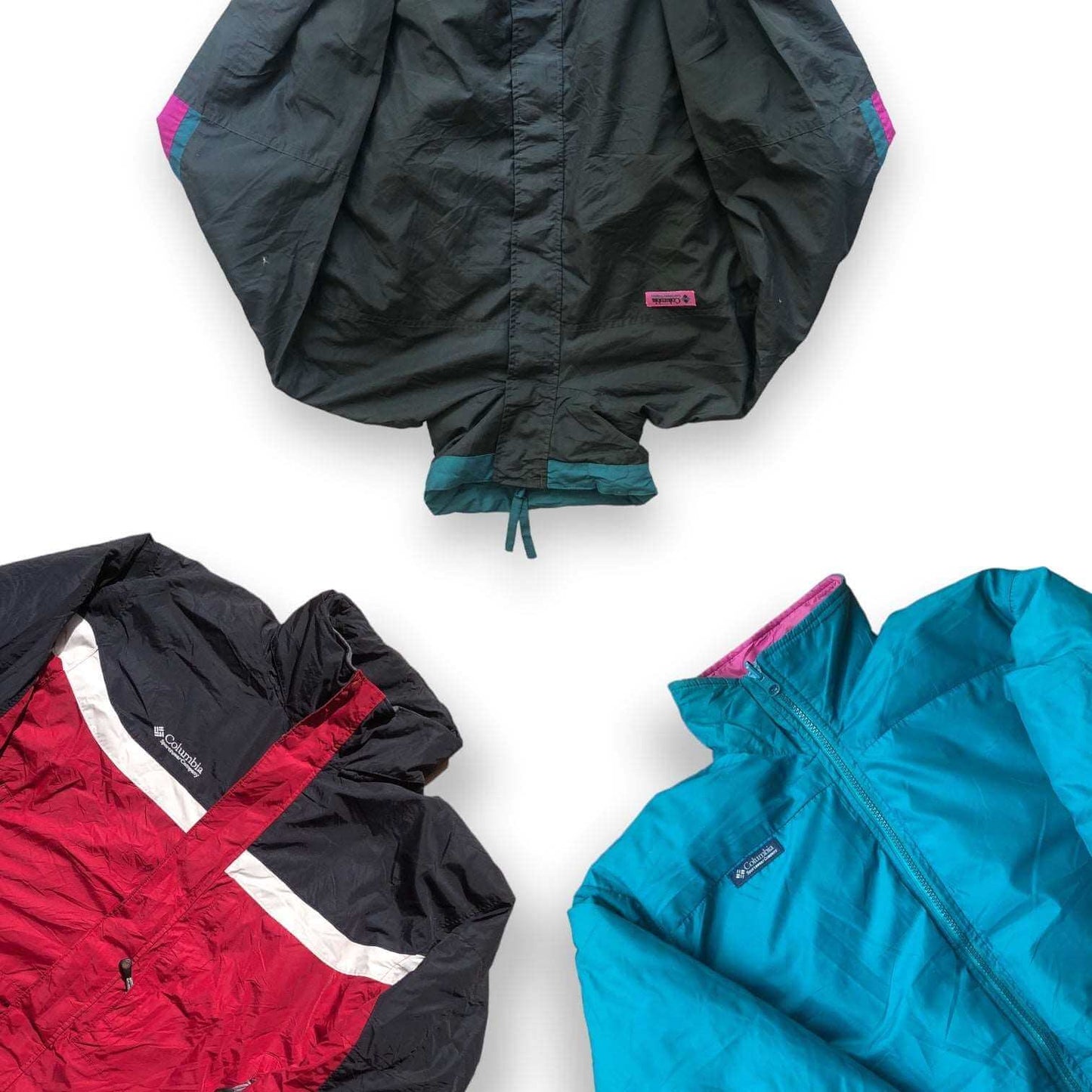Box de vestes Columbia vintage – manteaux pliés en gros – vêtements seconde main spécial hiver – Place Wholesale