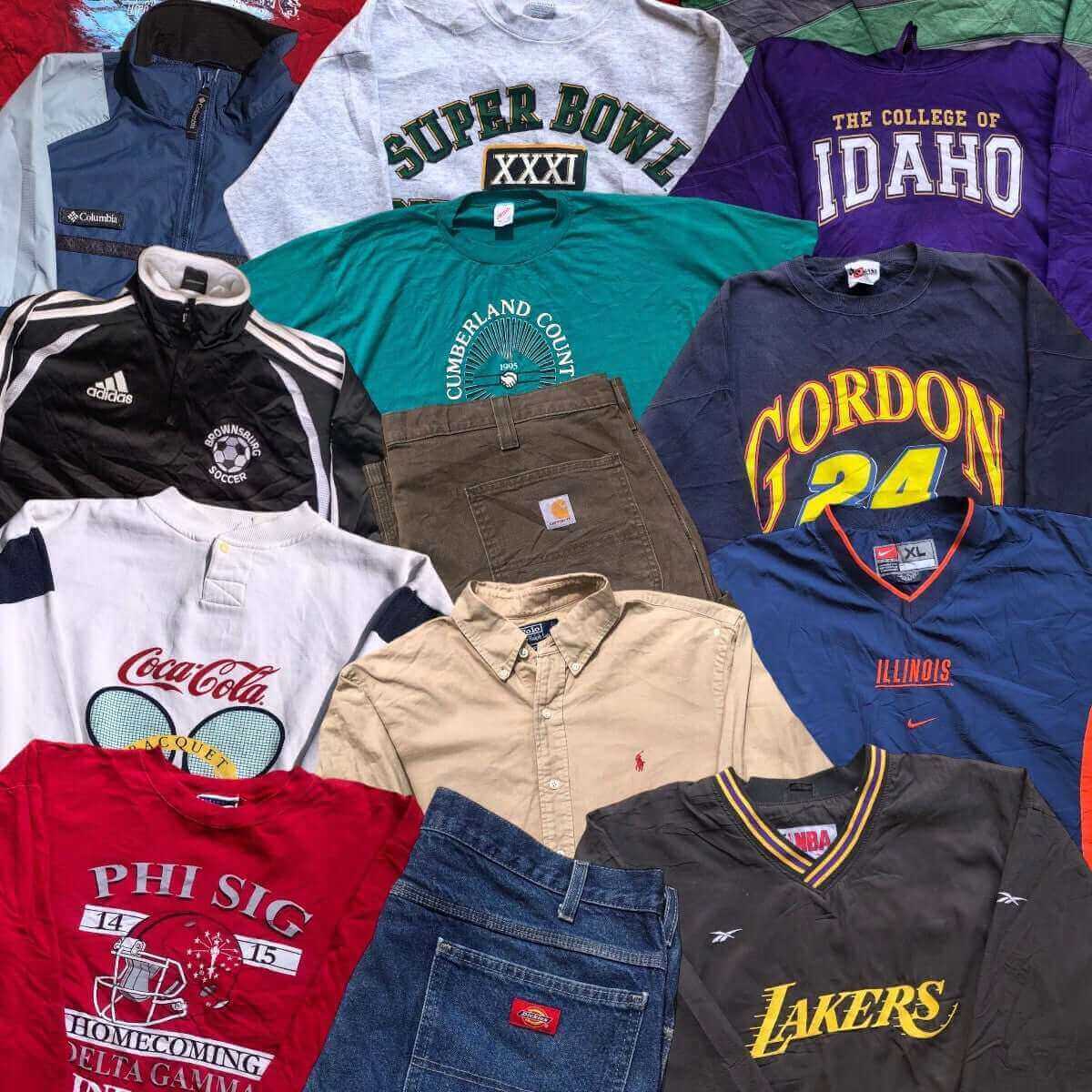 Vêtements d’hiver vintage et marques – mix coloré de sweats et vestes – vente en gros – Place Wholesale