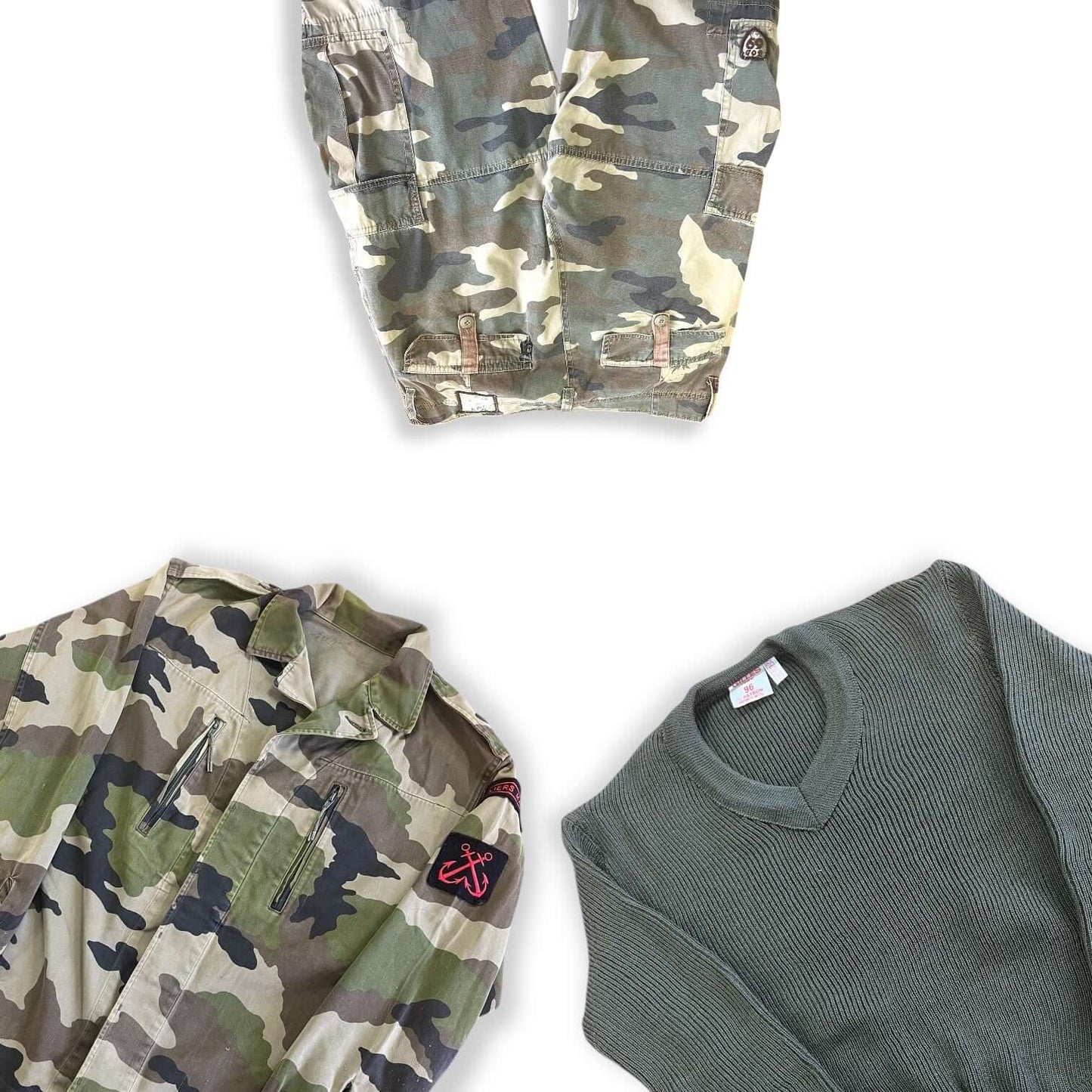 Vêtements militaires seconde main camouflage pour grossiste friperie