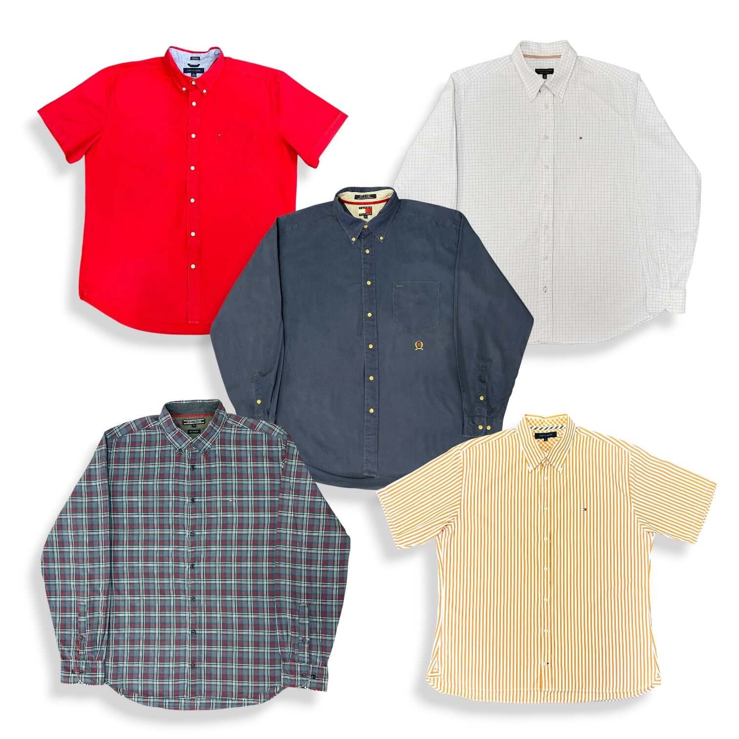 Box de chemises Tommy Hilfiger vintage pliées – vêtements vintage de marque pour friperie et revente