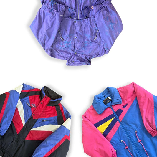 Lot de manteaux rétro vintage colorés – box friperie seconde main homme et femme