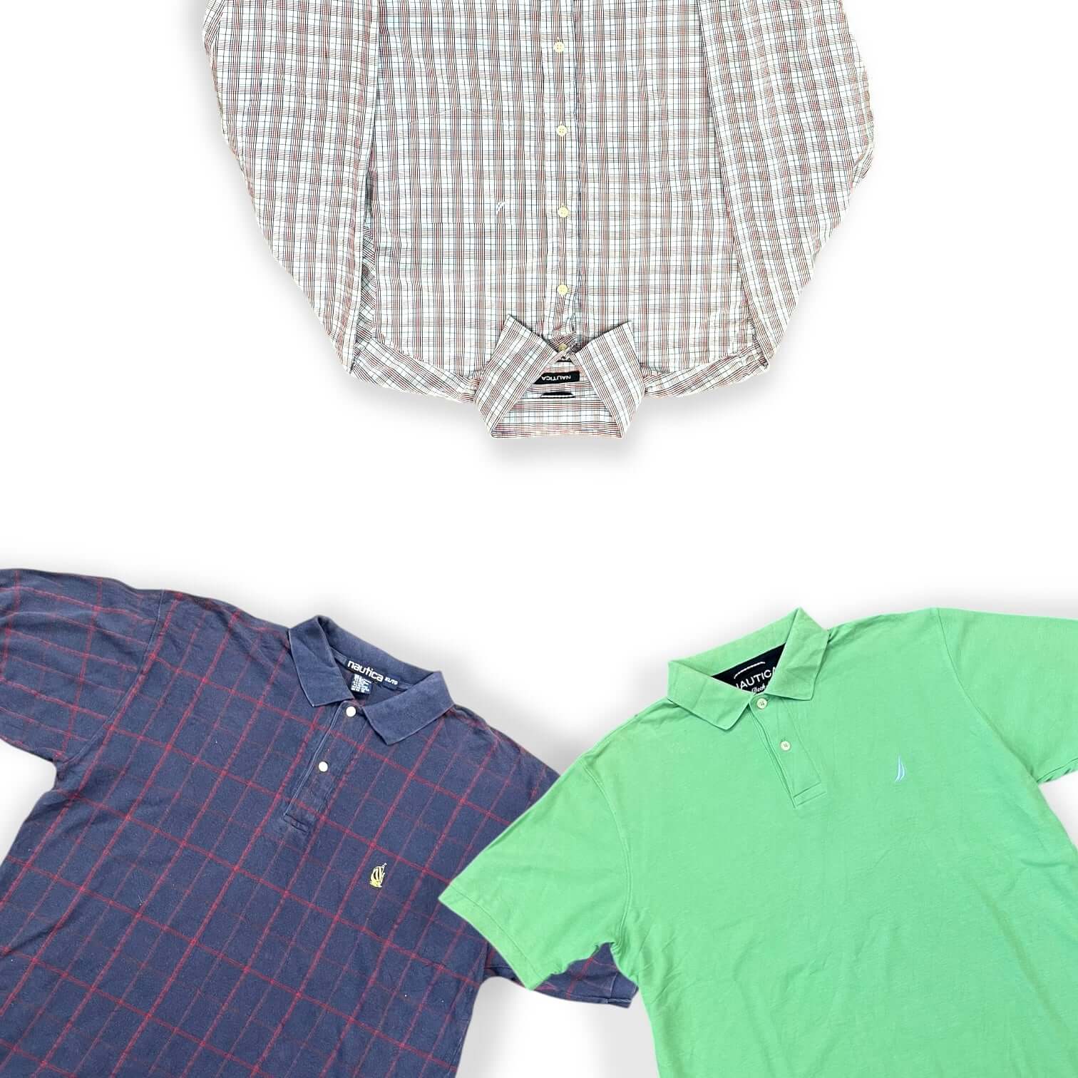 Box de polos et chemises Nautica vintage en gros – vêtements américains pour friperie et revente