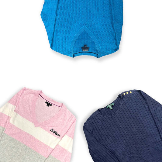 Pulls vintage femme Ralph Lauren et Tommy Hilfiger en gros pour revendeurs