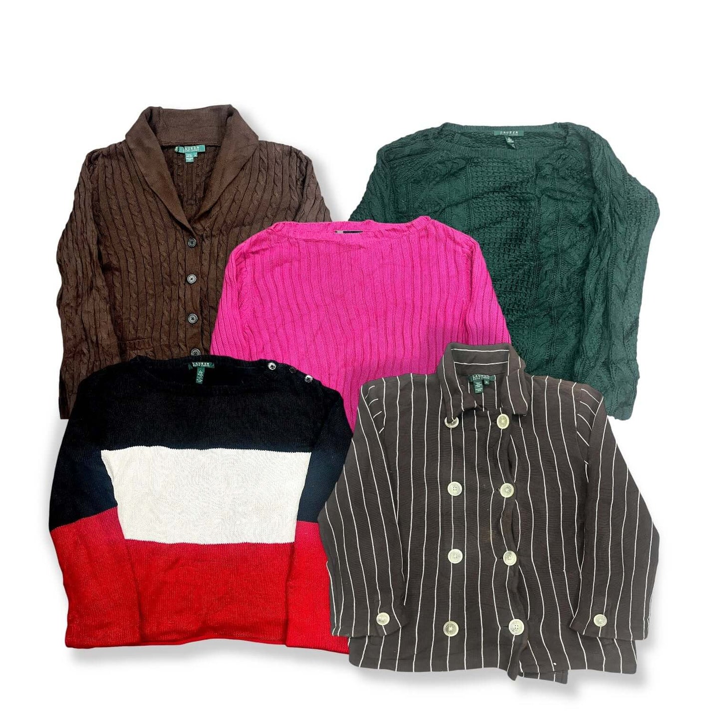 Sélection de pulls femme Ralph Lauren vintage pour friperies et e-shops