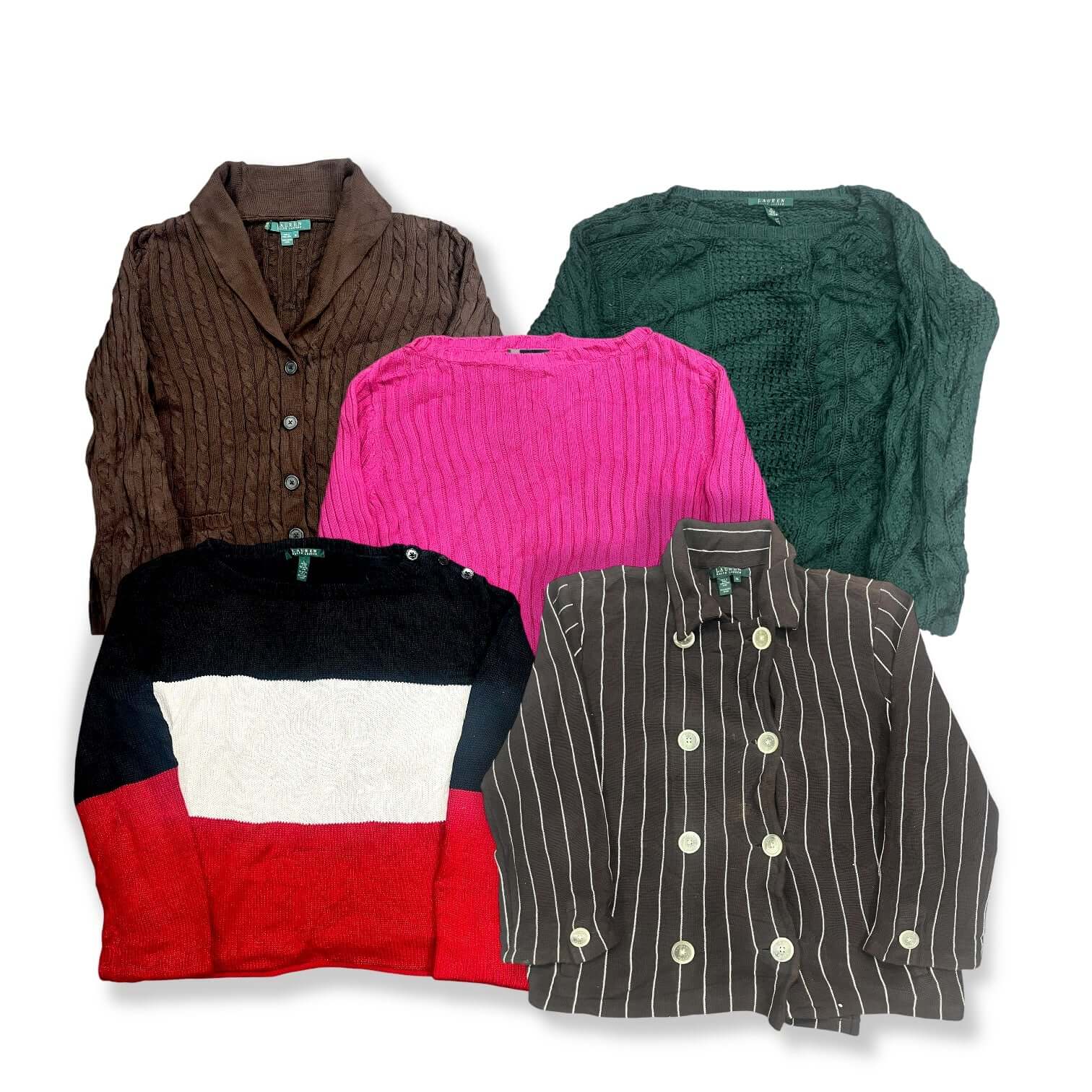 Sélection de pulls femme Ralph Lauren vintage pour friperies et e-shops