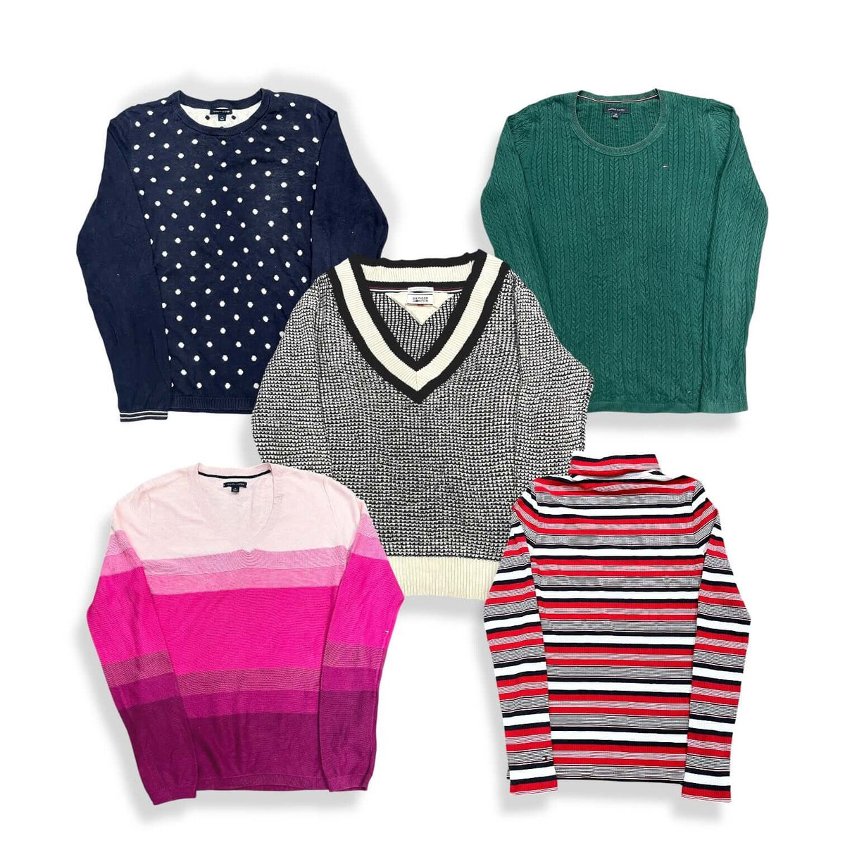 Sélection de pulls Tommy Hilfiger femme vintage en maille pour boutiques et e-commerçants