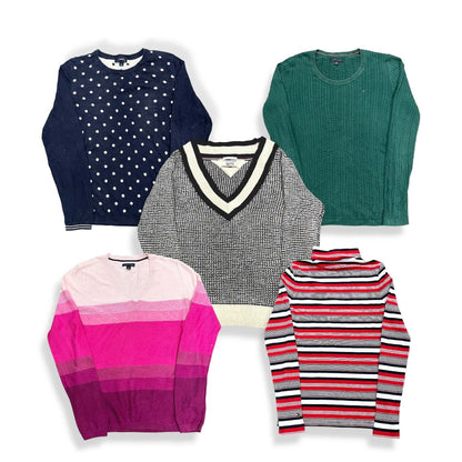 Sélection de pulls Tommy Hilfiger femme vintage en maille pour boutiques et e-commerçants