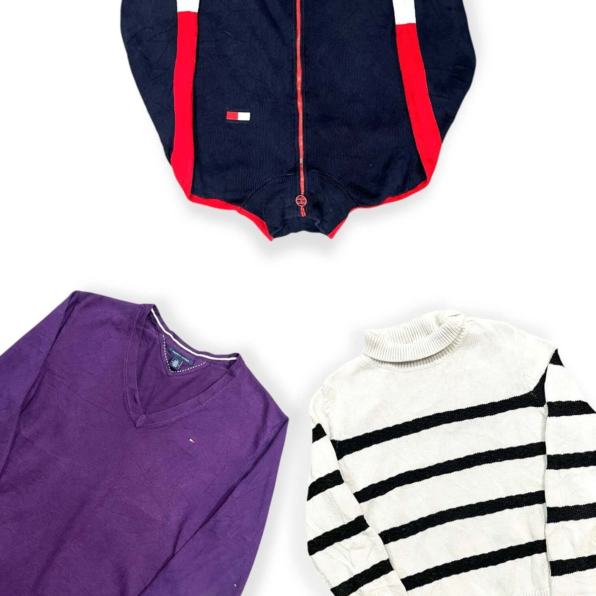 BOX de pulls Tommy Hilfiger femme vintage en gros pour friperies et revendeurs