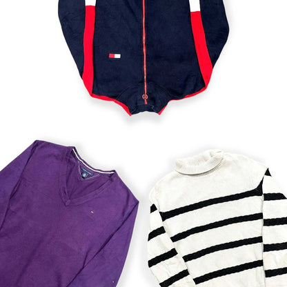 BOX de pulls Tommy Hilfiger femme vintage en gros pour friperies et revendeurs