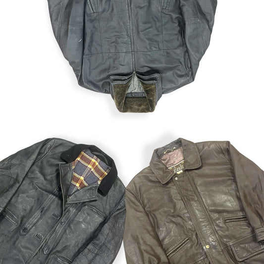 BOX de vestes en cuir vintage en gros pour friperies, boutiques et e-commerçants