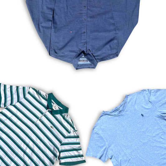 Box vintage mix Ralph Lauren, Lacoste, Tommy – vêtements estivaux