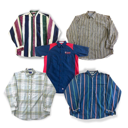 Lot de chemises vintage à carreaux et rayures pour boutiques de seconde main