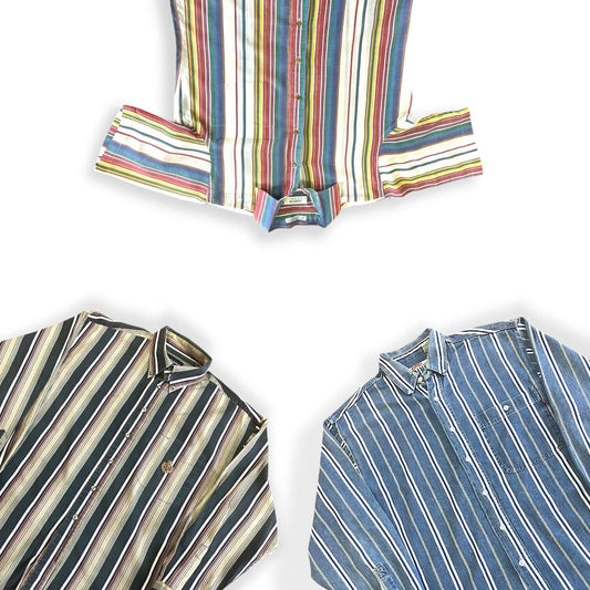 Chemises vintage à rayures et carreaux pour revente en friperie