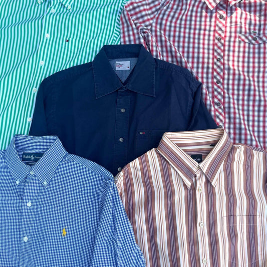 Lot vintage n°31 – chemises rayées, unies et à carreaux, style rétro et marque