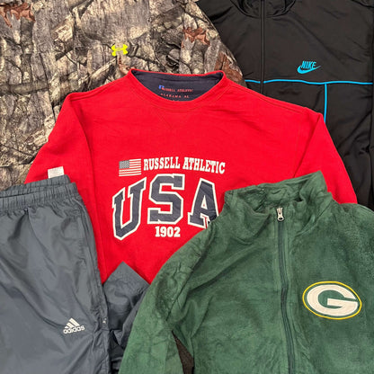 Vêtements vintage mix hiver – sweat rouge et vert Place Wholesale