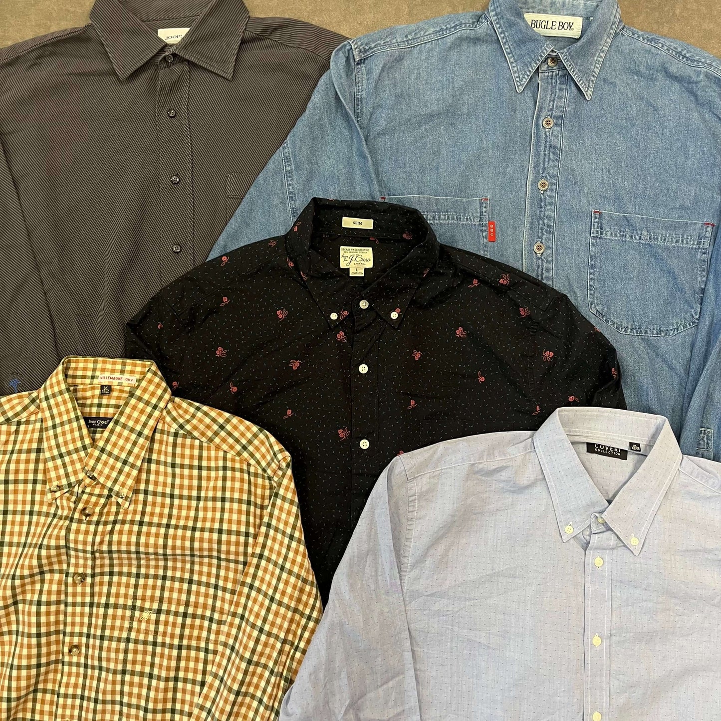 Lot n°61 chemises vintage en gros – sélection de chemises rétro pour revendeurs