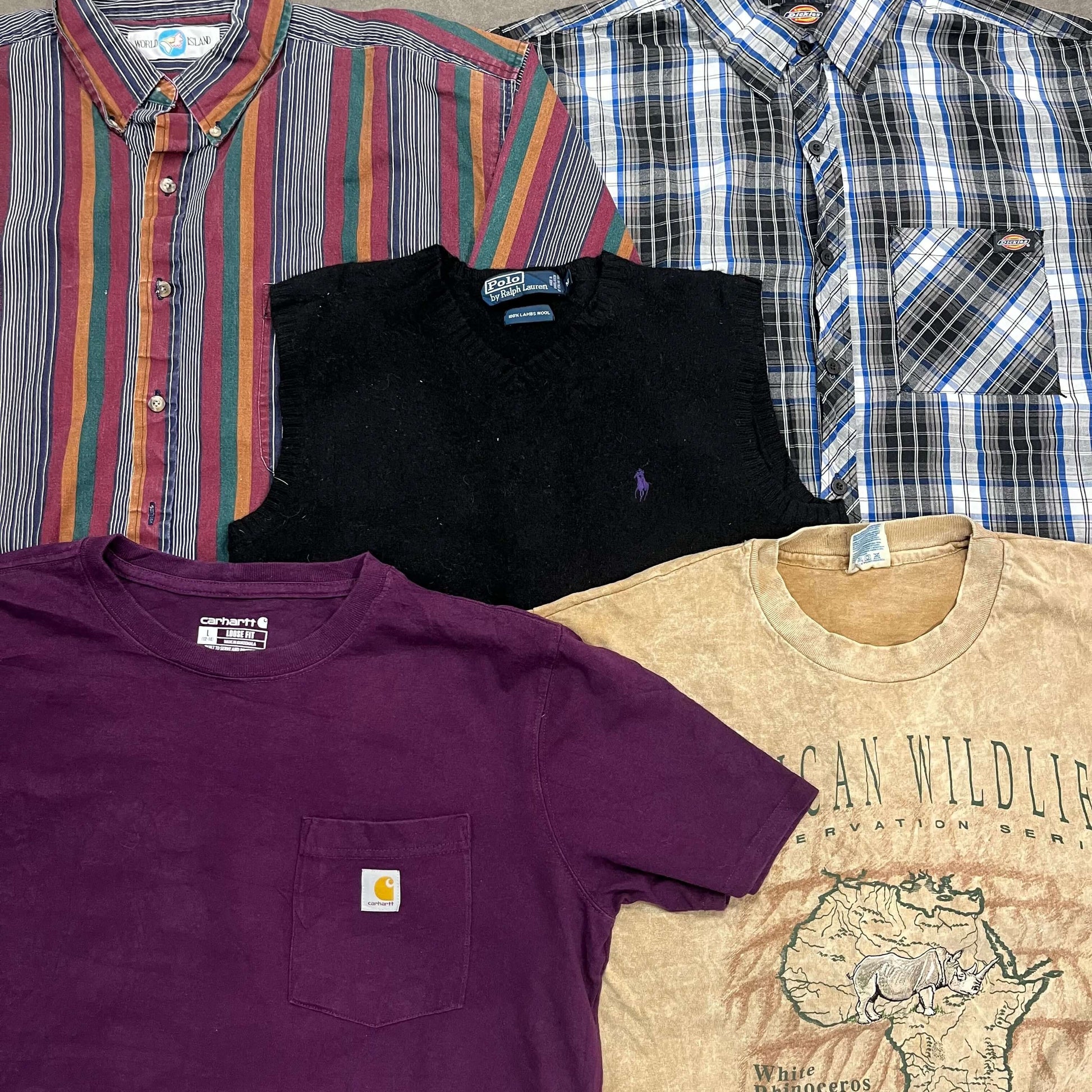 lot vêtements vintage mix été 10 pièces marques tendance revendeur