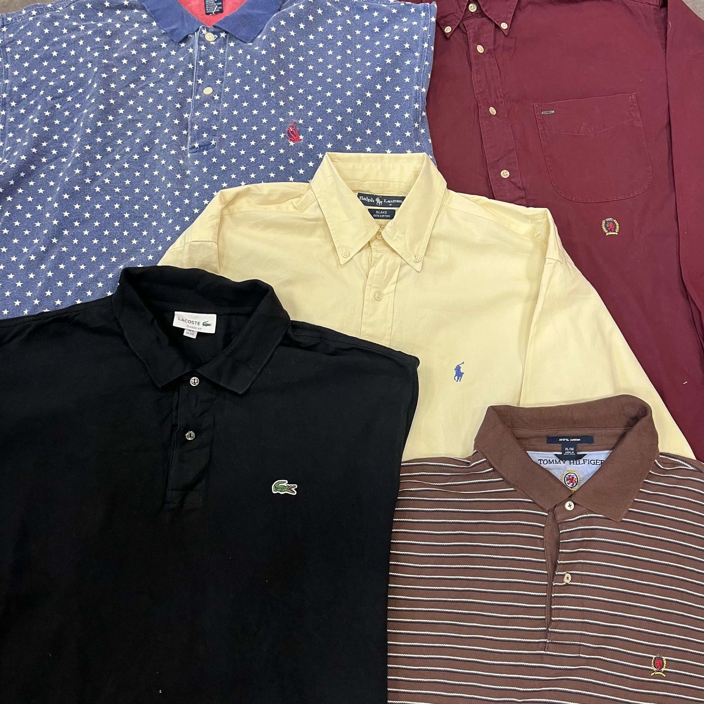 lot vêtements vintage été marques 10 pièces polo t-shirt short revente