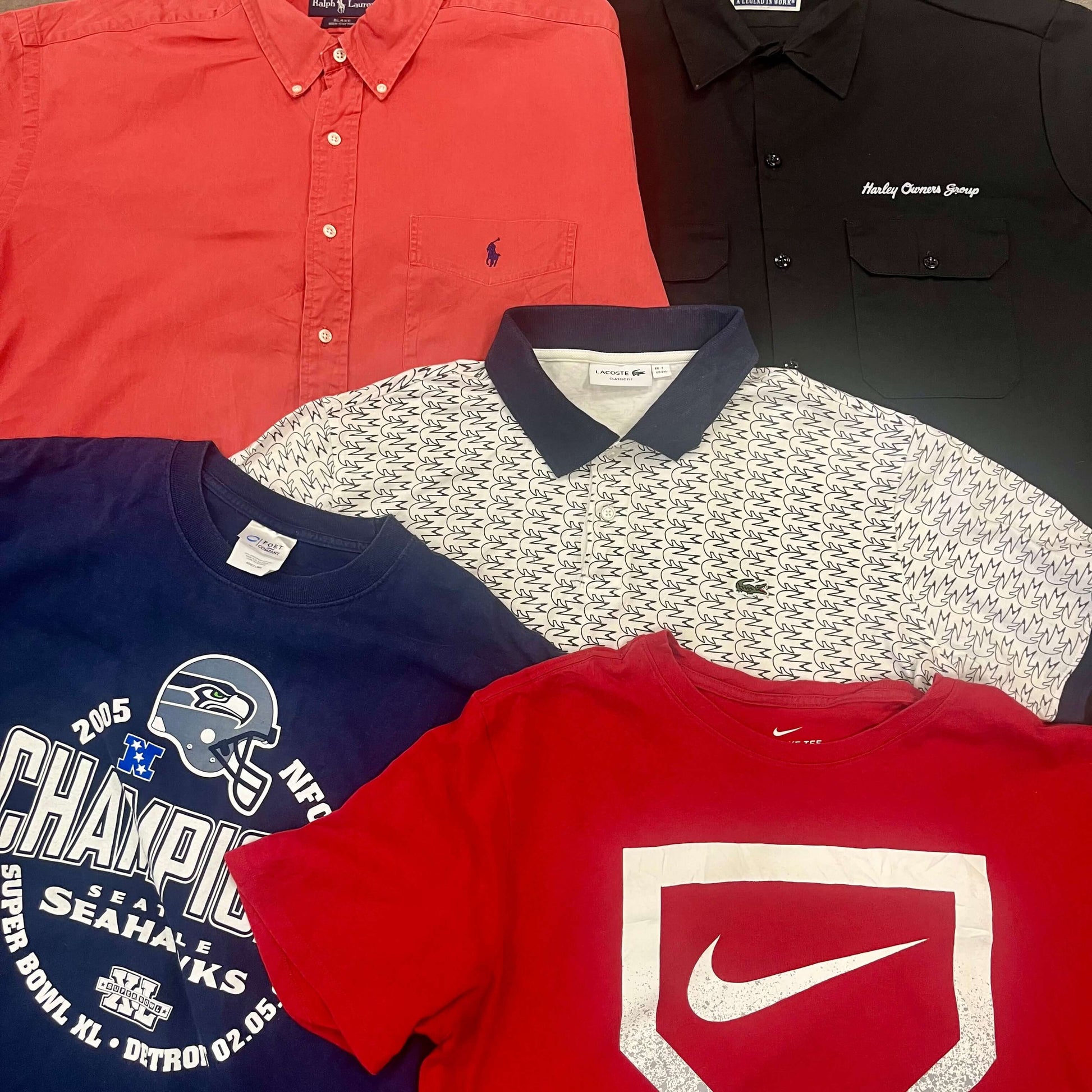 Lot vintage mix marques été 10 pièces Ralph Lauren Lacoste Tommy Hilfiger – grossiste friperie