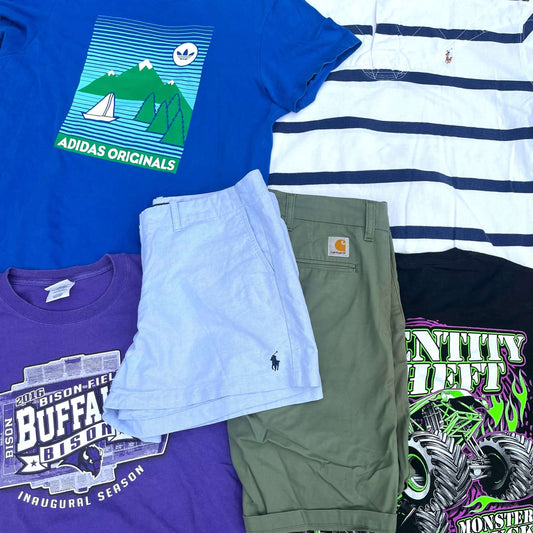 Lot vintage n°24 – 20 vêtements vintage mixtes étalés – sweats, t-shirts, sélection colorée – vente en gros pour friperies – Place Wholesale