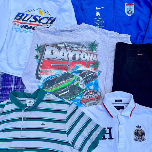 Lot vintage n°25 de 20 pièces – vêtements mixtes Tommy, Lacoste, Ralph Lauren pour friperie et revente