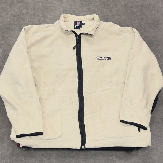 Veste beige vintage hiver épaisse – vêtement chaud friperie revendeur