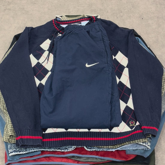 Sweat vintage hiver bleu marine – vêtement chaud style universitaire