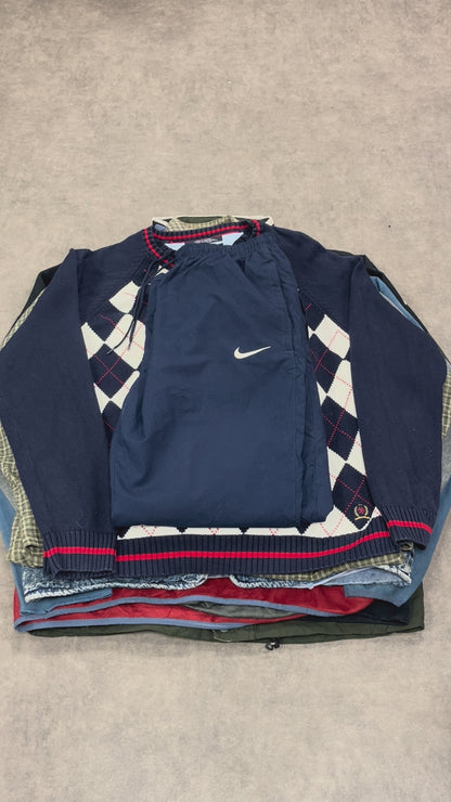 Sweat vintage hiver bleu marine – vêtement chaud style universitaire