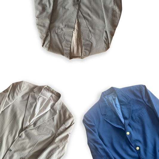 Veste de costume vintage grise et rayée pour grossiste friperie
