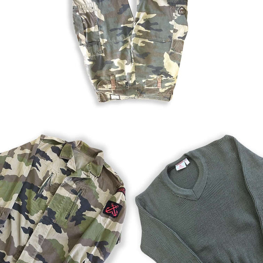 Vêtements militaires seconde main camouflage pour grossiste friperie